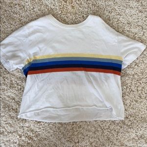 BRANDY MELVILLE- white stripped tee